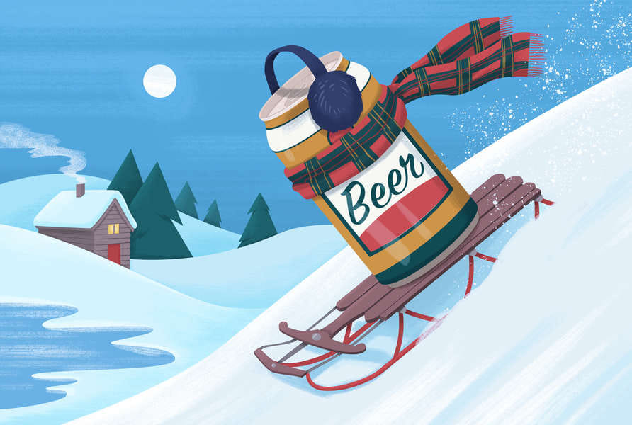 Beer can sledding